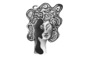 Meel cerecer arte mujer cabello rostro blanco y negro